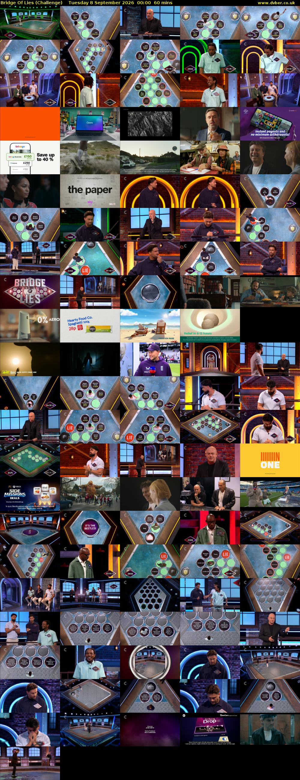 Bridge Of Lies (Challenge) Tuesday 8 September 2026 00:00 - 01:00