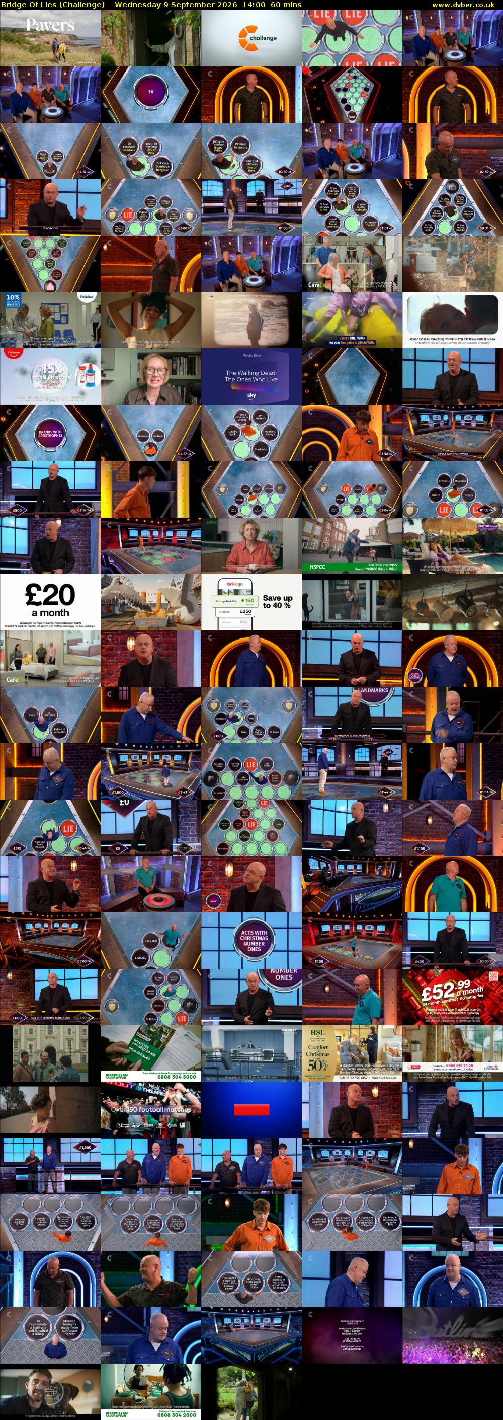 Bridge Of Lies (Challenge) Wednesday 9 September 2026 14:00 - 15:00