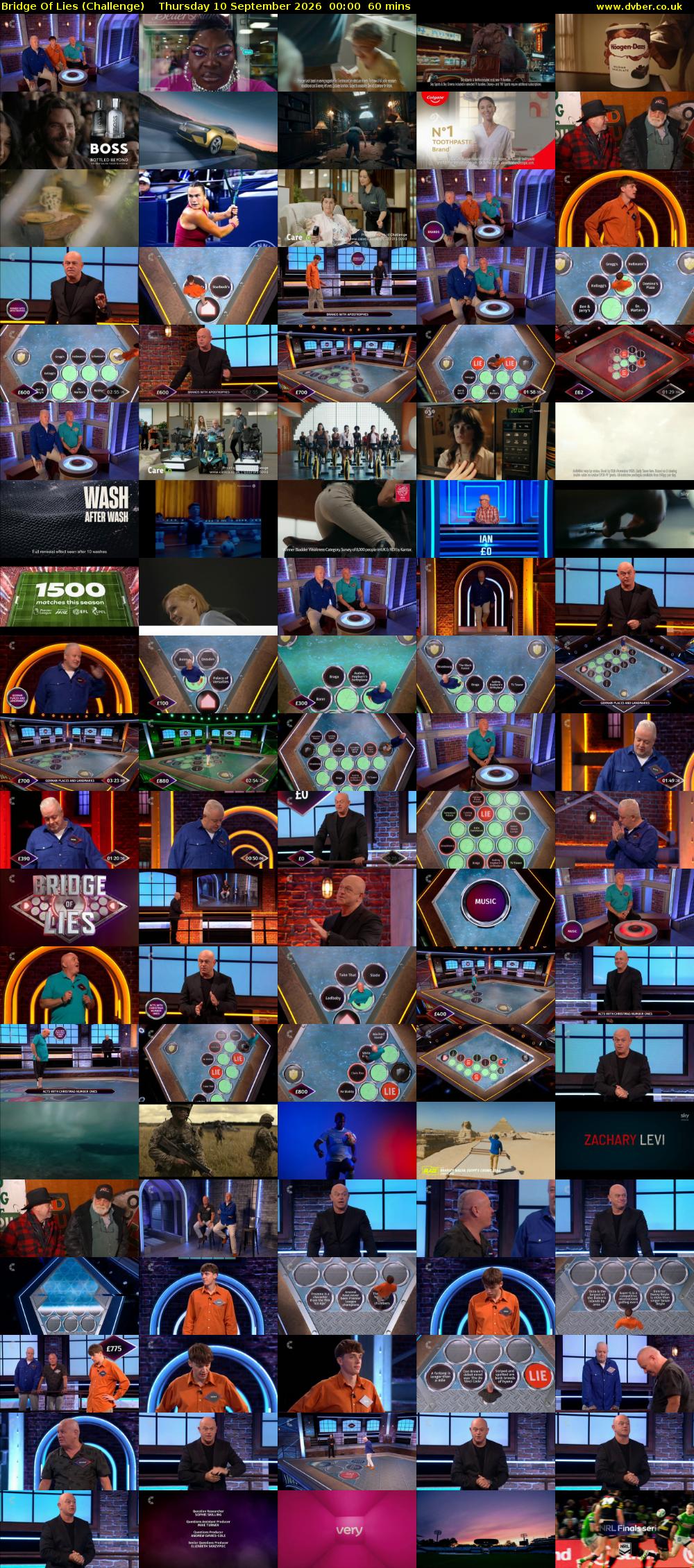 Bridge Of Lies (Challenge) Thursday 10 September 2026 00:00 - 01:00