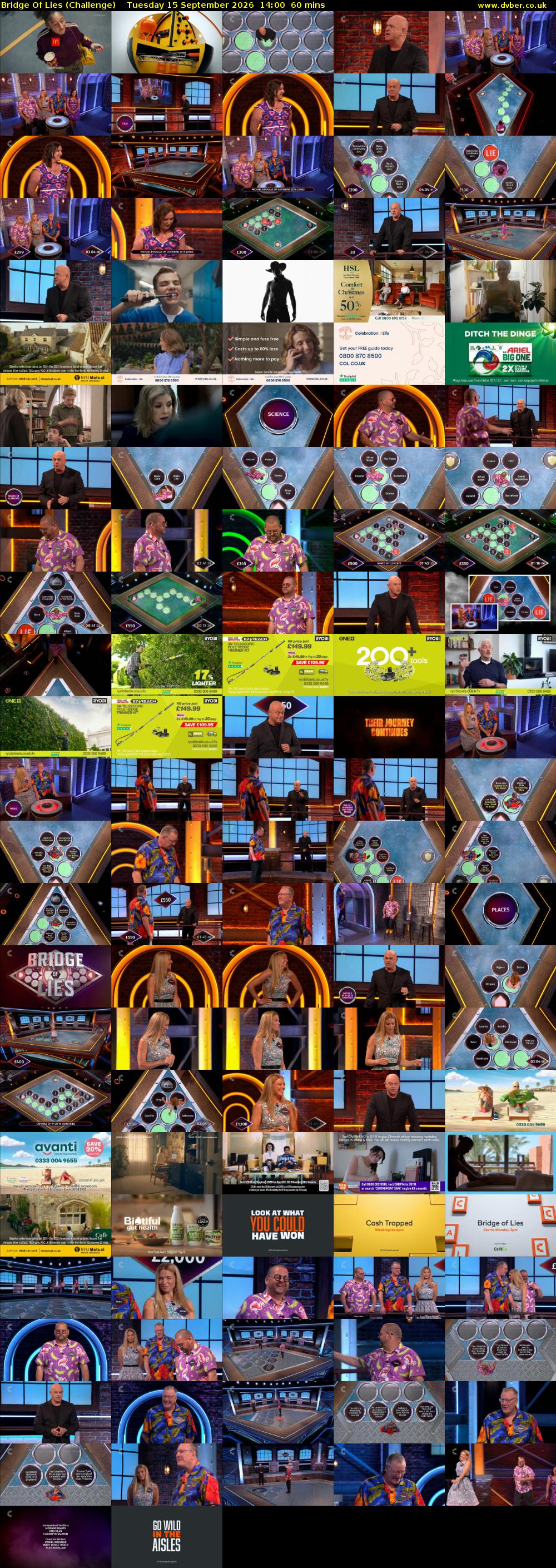 Bridge Of Lies (Challenge) Tuesday 15 September 2026 14:00 - 15:00