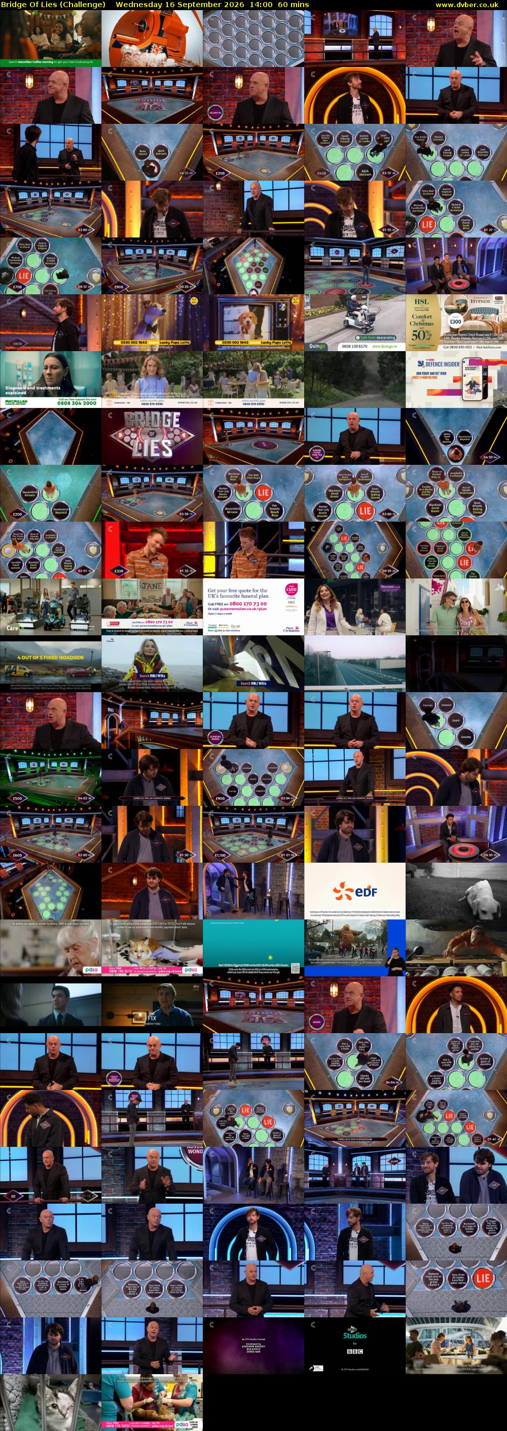 Bridge Of Lies (Challenge) Wednesday 16 September 2026 14:00 - 15:00