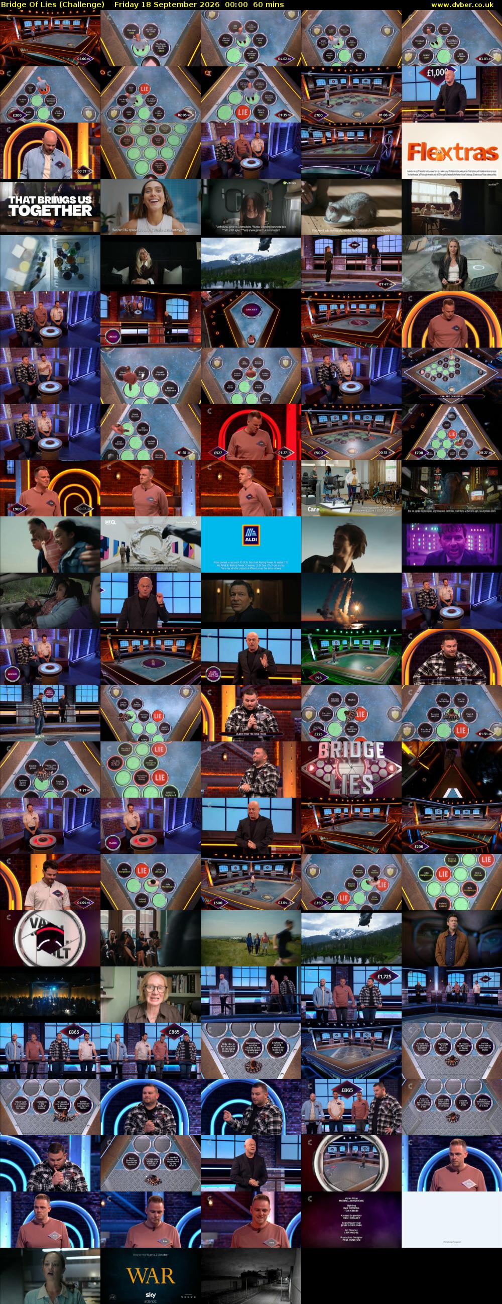 Bridge Of Lies (Challenge) Friday 18 September 2026 00:00 - 01:00