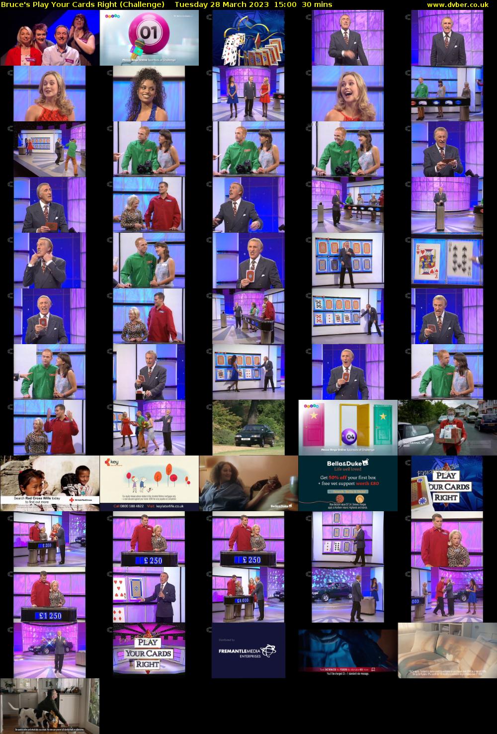 Bruce's Play Your Cards Right (Challenge) Tuesday 28 March 2023 15:00 - 15:30