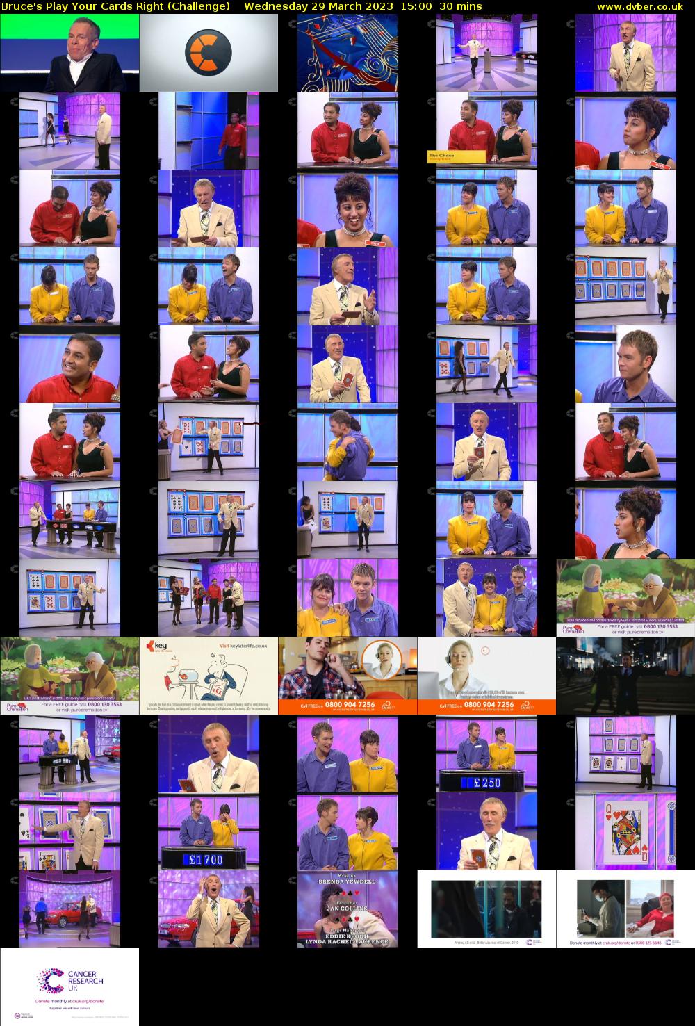 Bruce's Play Your Cards Right (Challenge) Wednesday 29 March 2023 15:00 - 15:30