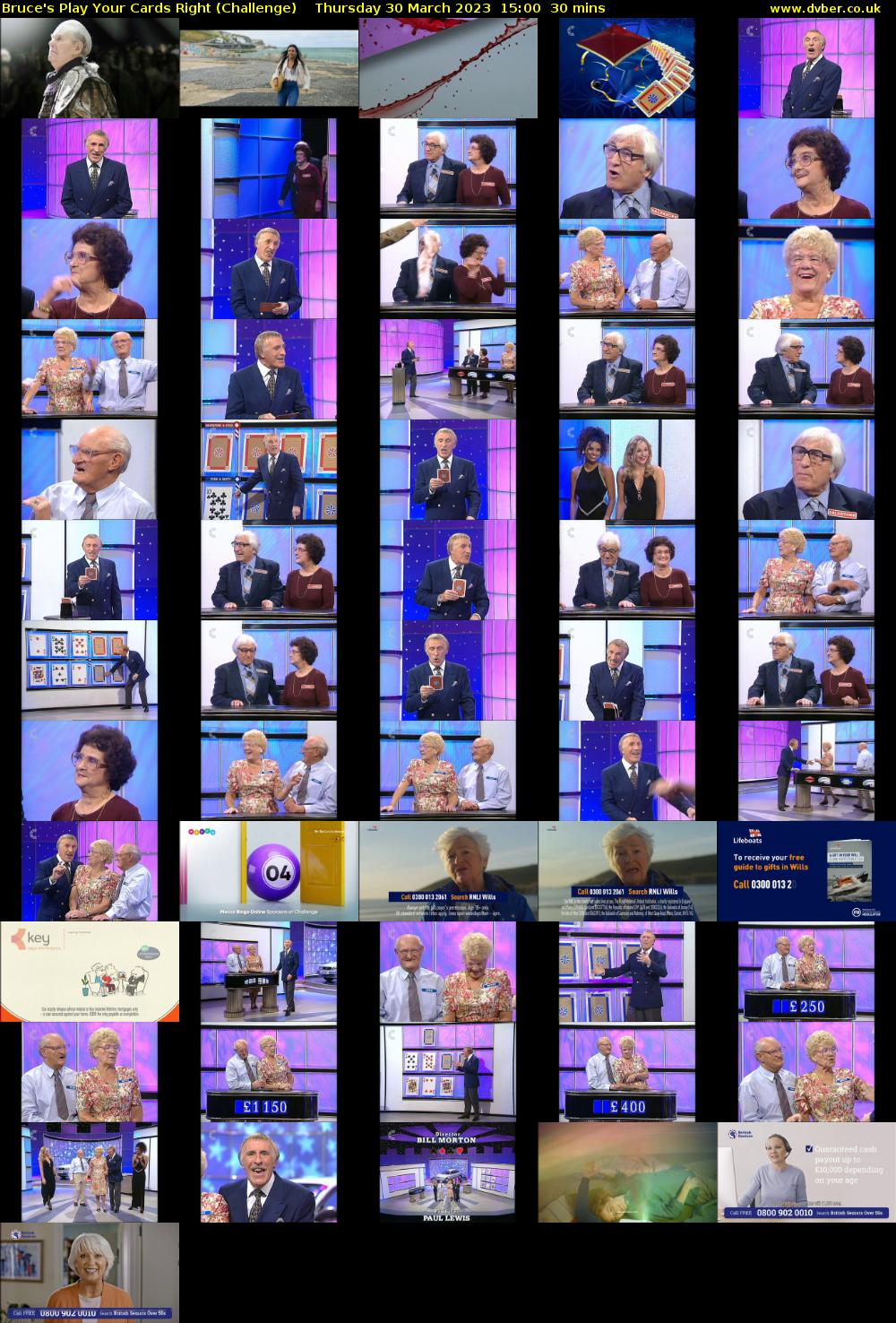 Bruce's Play Your Cards Right (Challenge) Thursday 30 March 2023 15:00 - 15:30