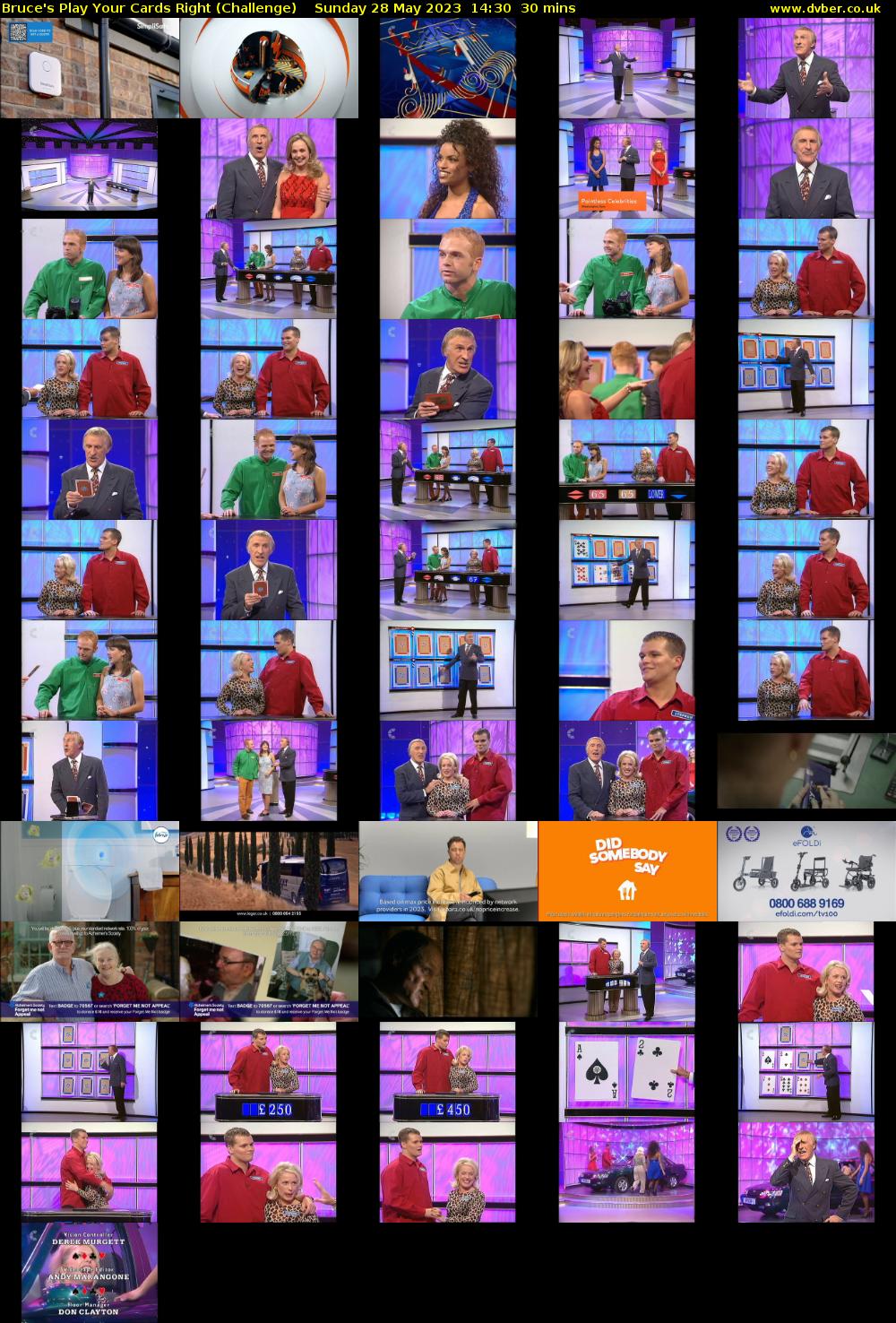 Bruce's Play Your Cards Right (Challenge) Sunday 28 May 2023 14:30 - 15:00
