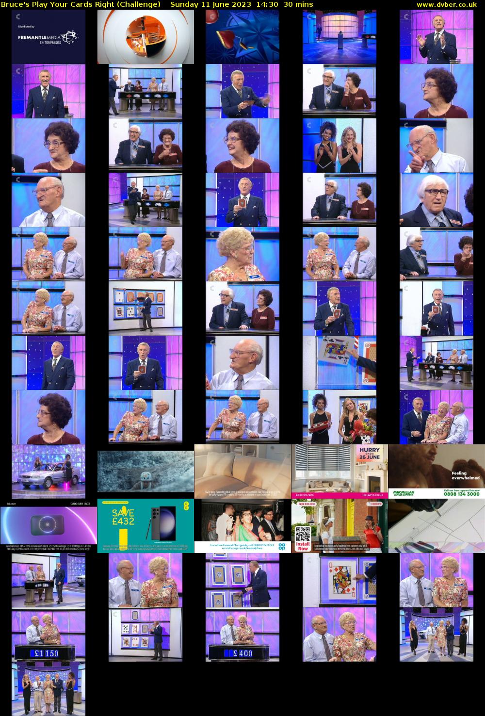 Bruce's Play Your Cards Right (Challenge) Sunday 11 June 2023 14:30 - 15:00