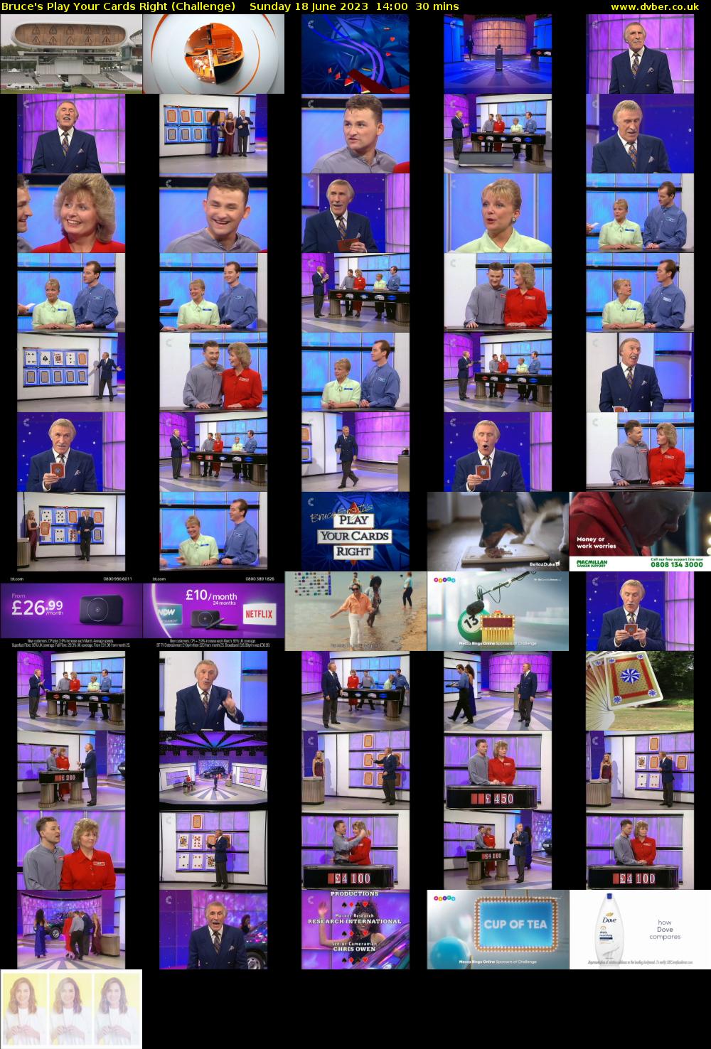 Bruce's Play Your Cards Right (Challenge) Sunday 18 June 2023 14:00 - 14:30