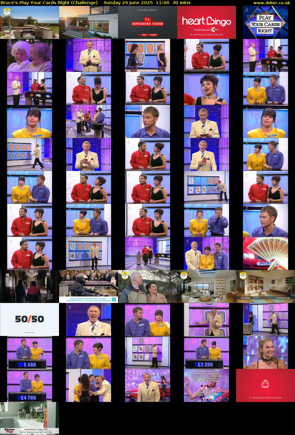 Bruce's Play Your Cards Right (Challenge) Sunday 29 June 2025 11:00 - 11:30