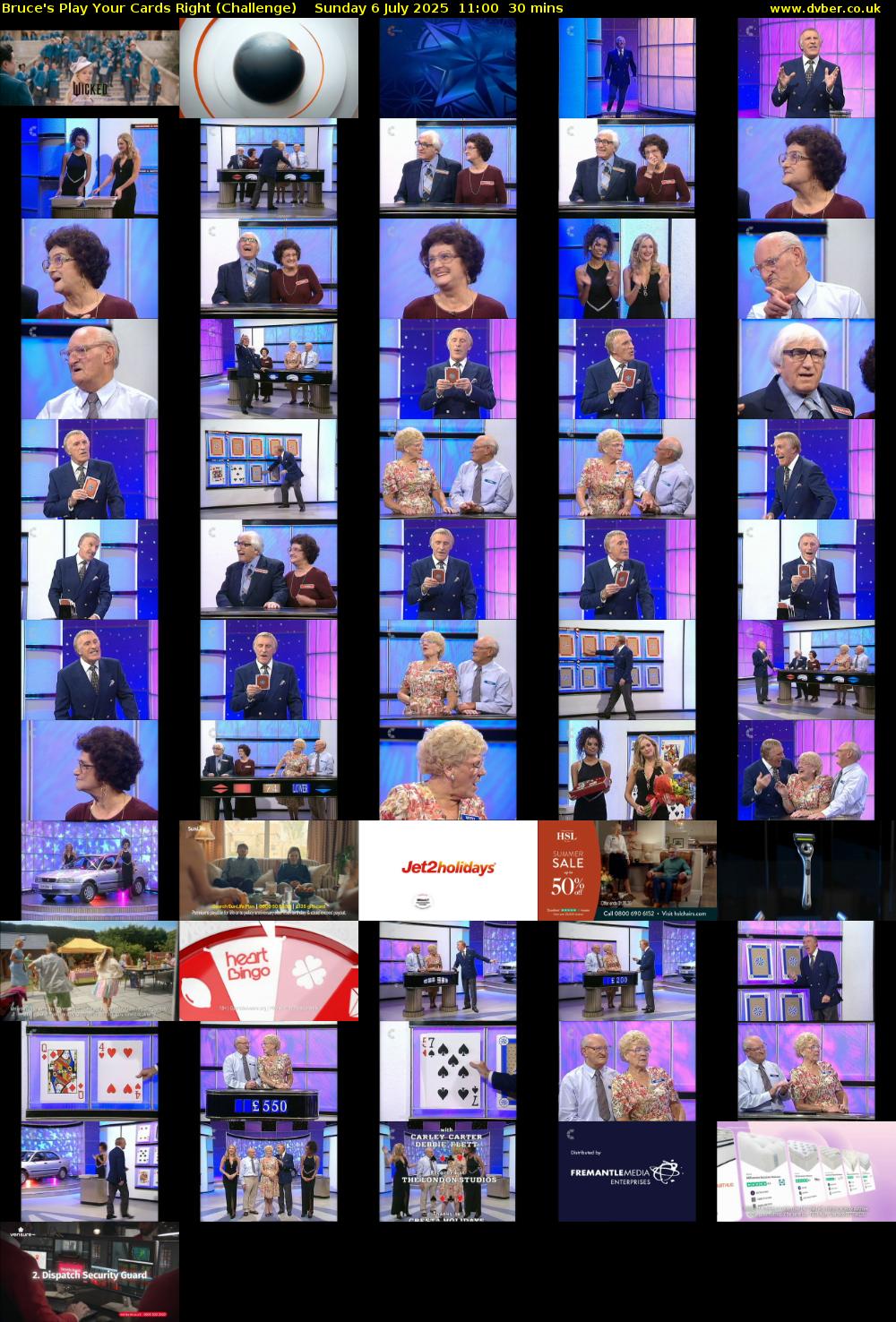 Bruce's Play Your Cards Right (Challenge) Sunday 6 July 2025 11:00 - 11:30