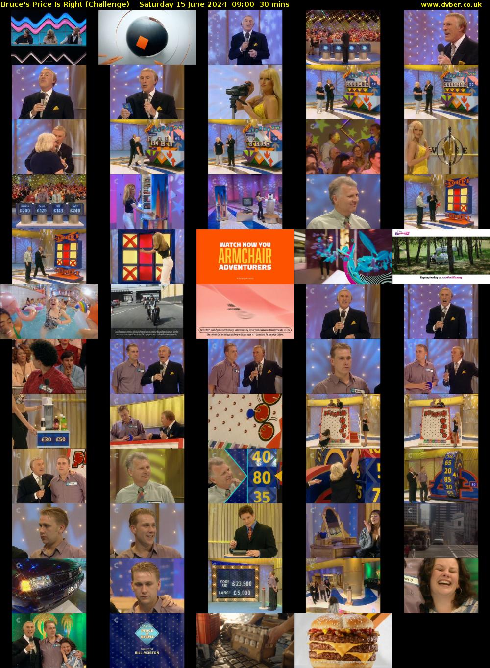 Bruce's Price Is Right (Challenge) Saturday 15 June 2024 09:00 - 09:30