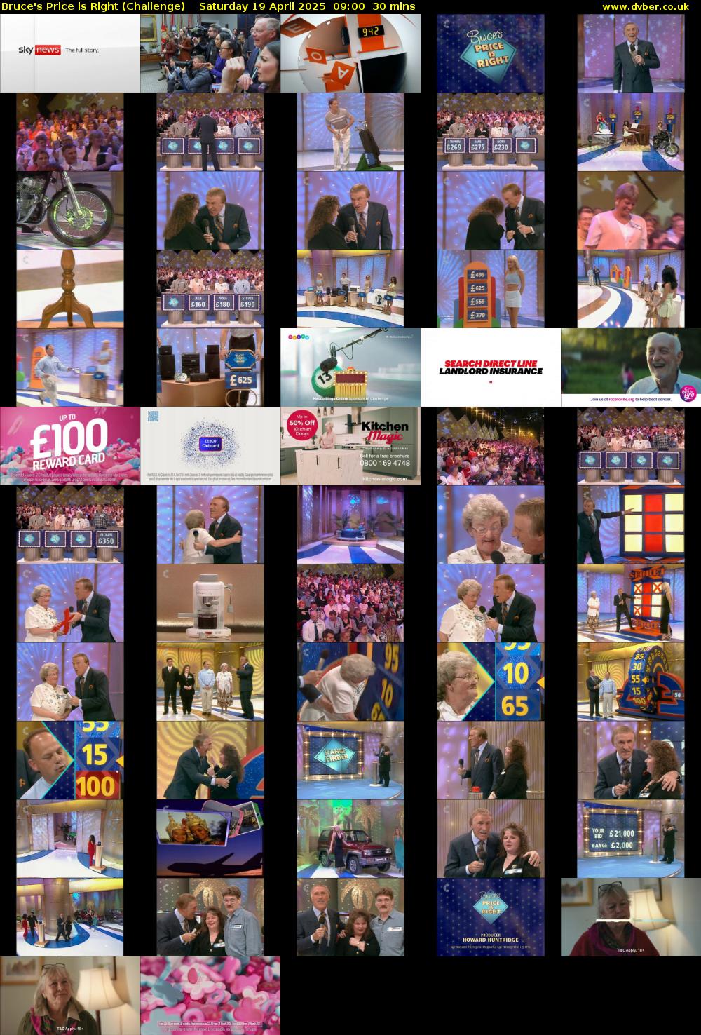 Bruce's Price Is Right (Challenge) Saturday 19 April 2025 09:00 - 09:30