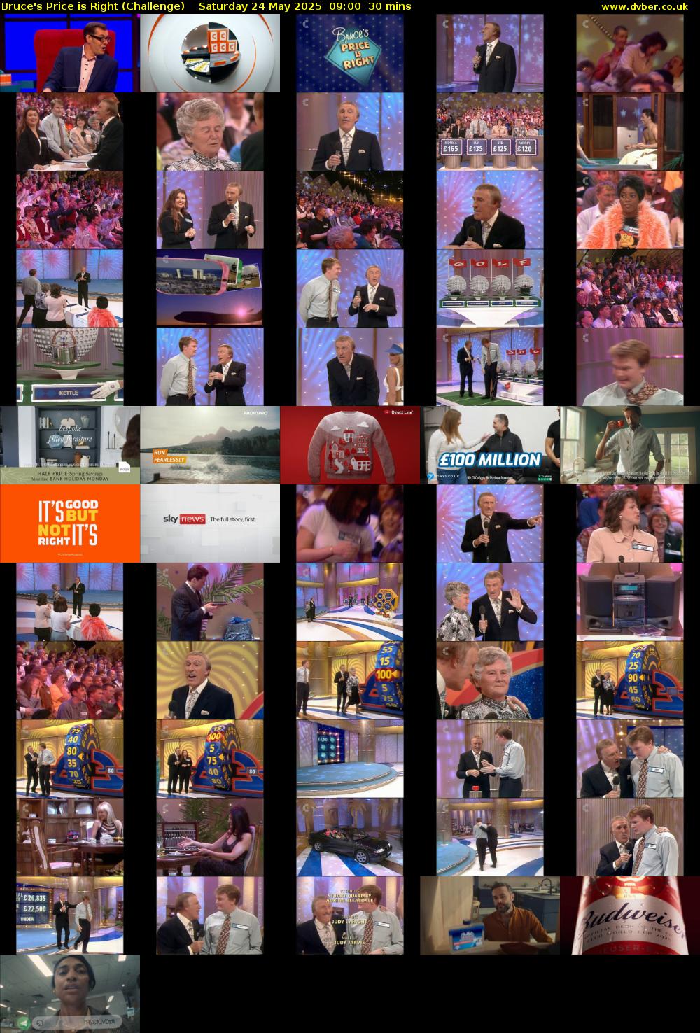 Bruce's Price Is Right (Challenge) Saturday 24 May 2025 09:00 - 09:30