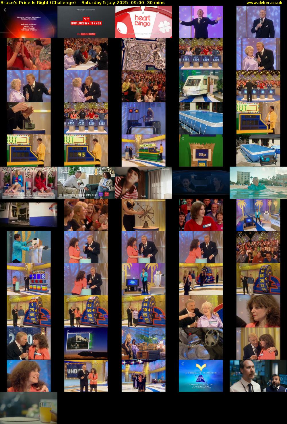 Bruce's Price Is Right (Challenge) Saturday 5 July 2025 09:00 - 09:30