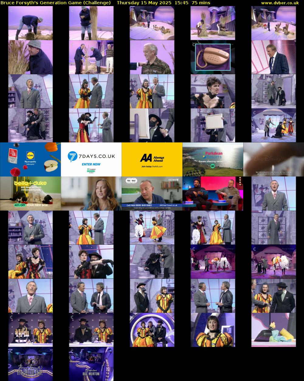 Bruce Forsyth's Generation Game (Challenge) Thursday 15 May 2025 15:45 - 17:00