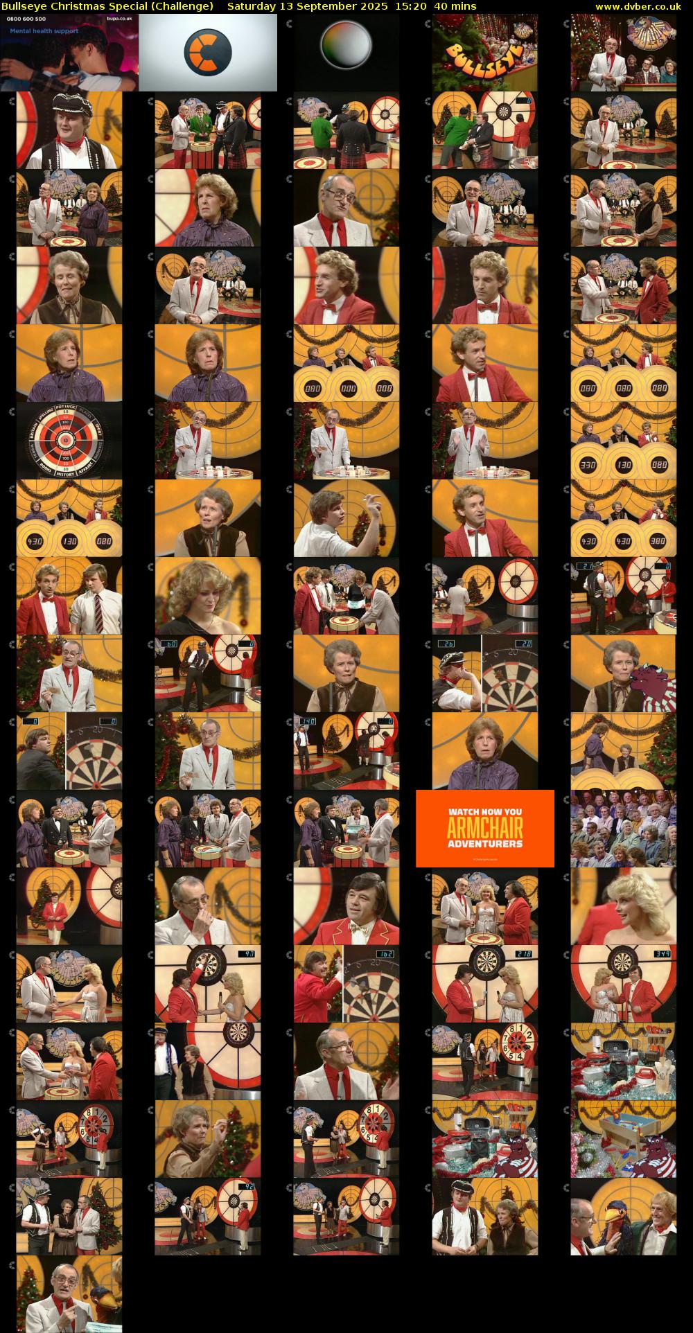 Bullseye Christmas Special (Challenge) Saturday 13 September 2025 15:20 - 16:00