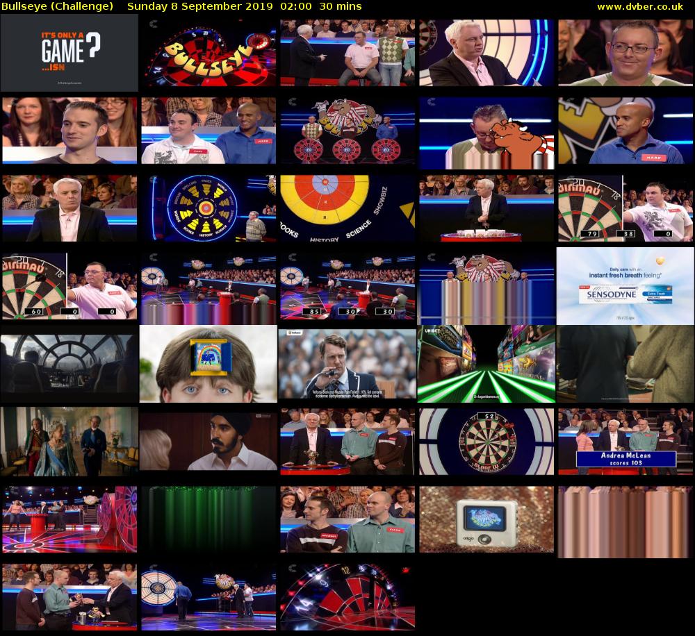 Bullseye (Challenge) Sunday 8 September 2019 02:00 - 02:30