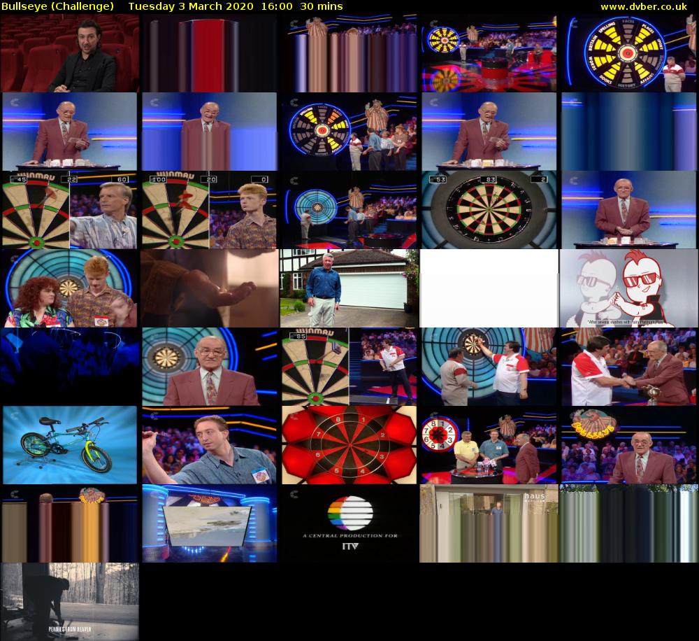 Bullseye (Challenge) Tuesday 3 March 2020 16:00 - 16:30