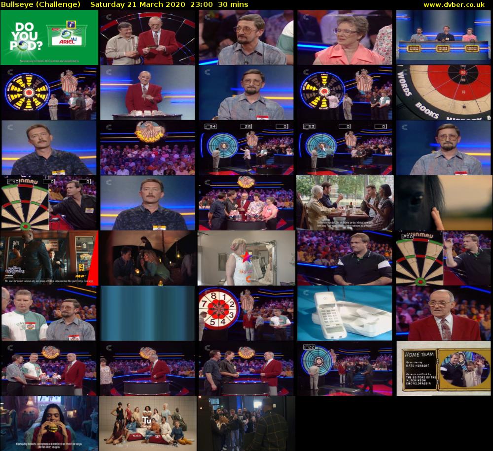 Bullseye (Challenge) Saturday 21 March 2020 23:00 - 23:30