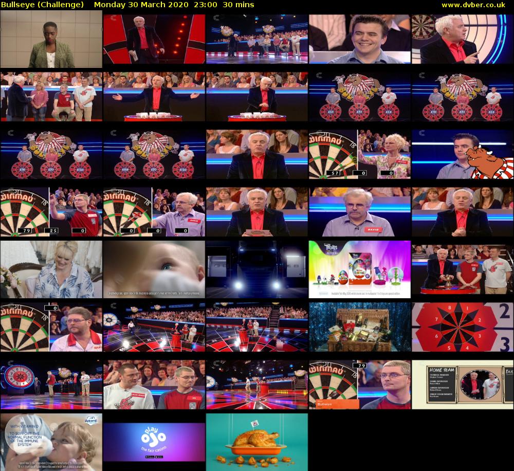 Bullseye (Challenge) Monday 30 March 2020 23:00 - 23:30