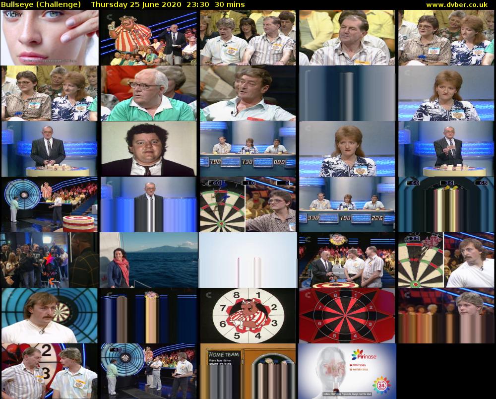 Bullseye (Challenge) Thursday 25 June 2020 23:30 - 00:00