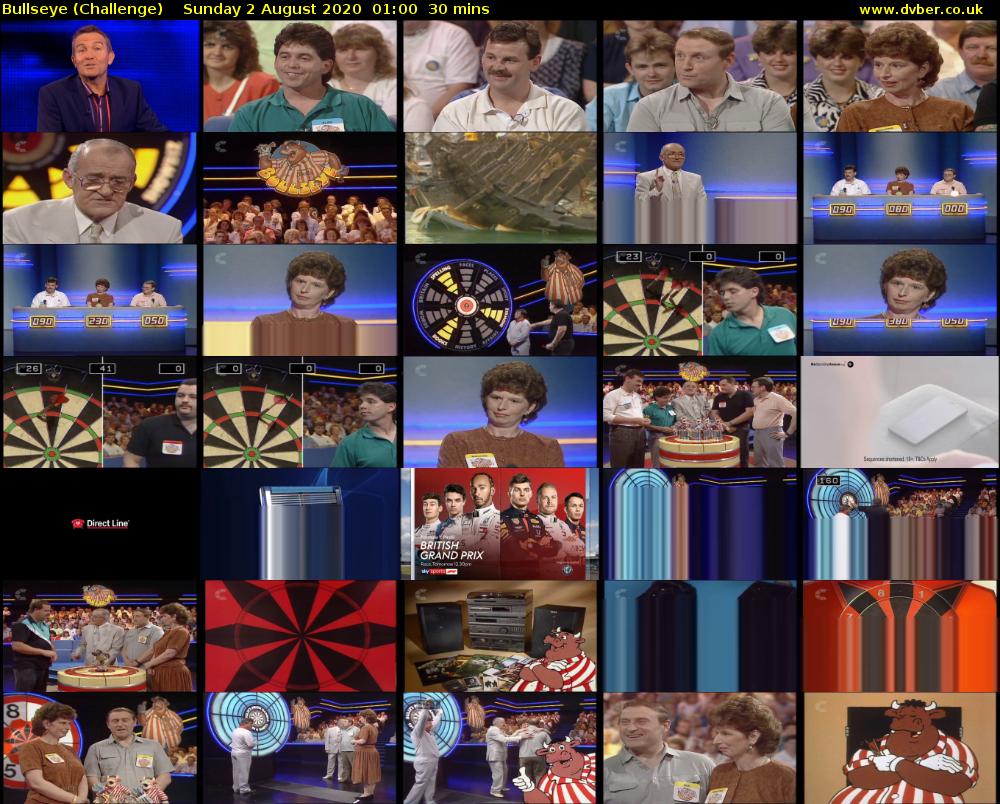 Bullseye (Challenge) Sunday 2 August 2020 01:00 - 01:30