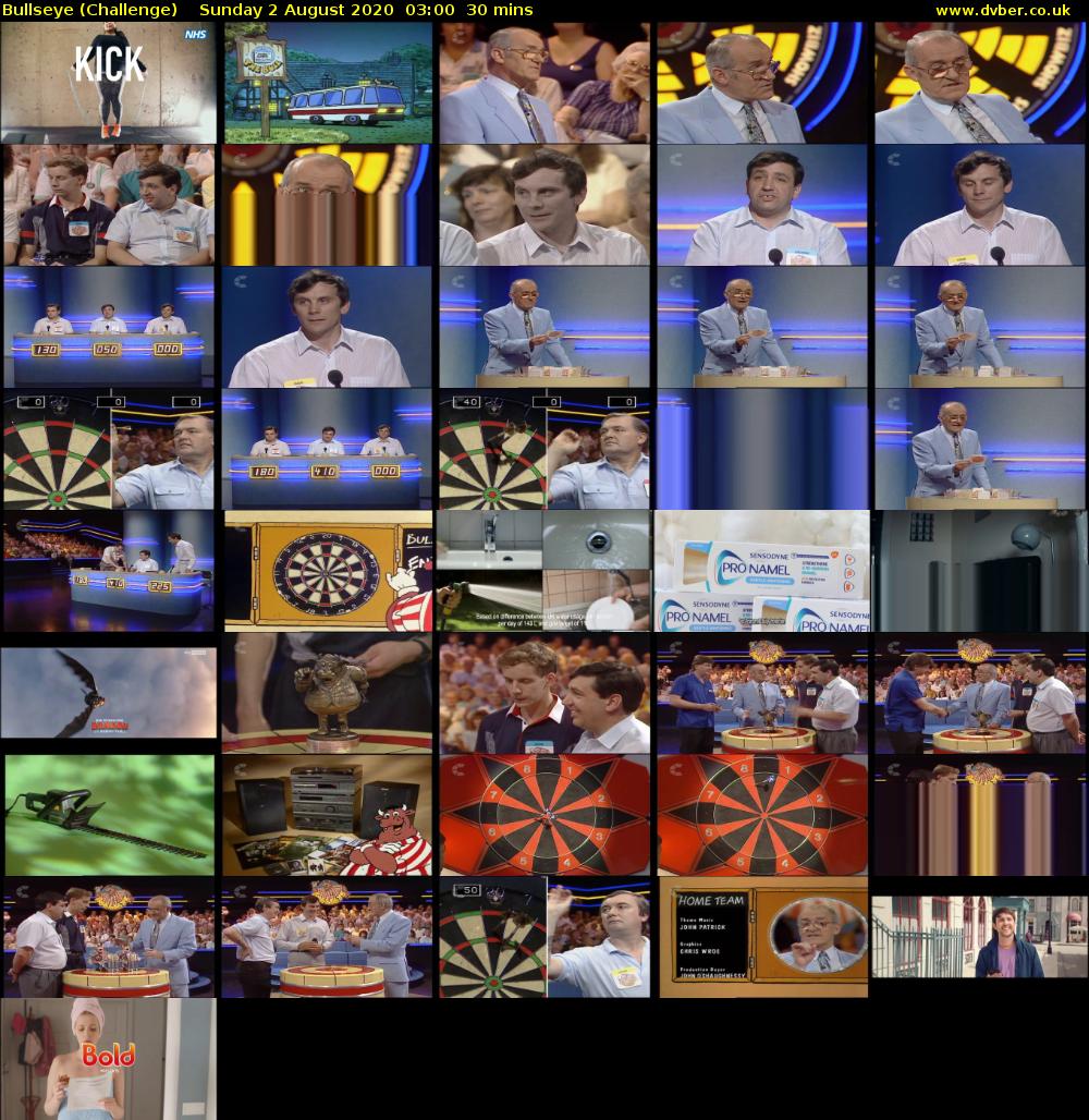 Bullseye (Challenge) Sunday 2 August 2020 03:00 - 03:30
