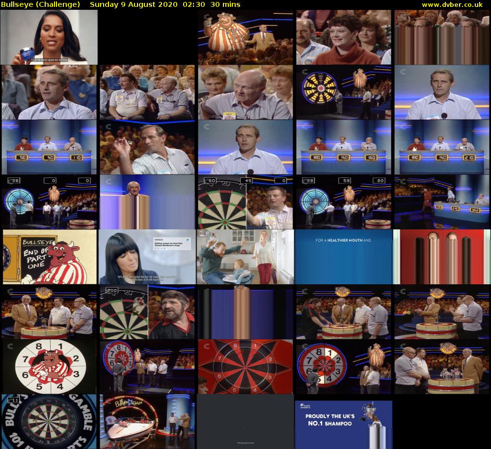 Bullseye (Challenge) Sunday 9 August 2020 02:30 - 03:00