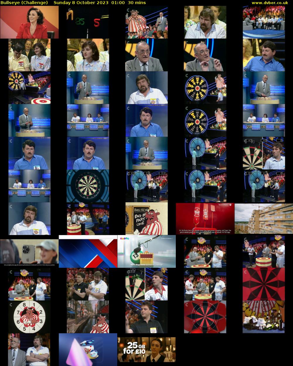 Bullseye (Challenge) Sunday 8 October 2023 01:00 - 01:30