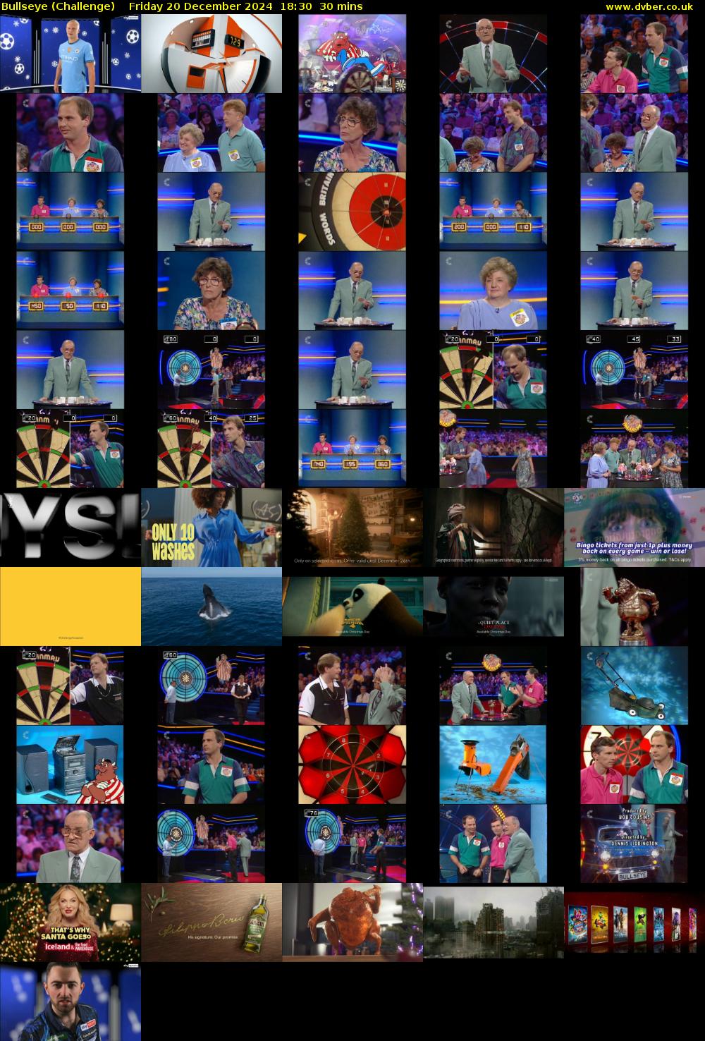 Bullseye (Challenge) Friday 20 December 2024 18:30 - 19:00
