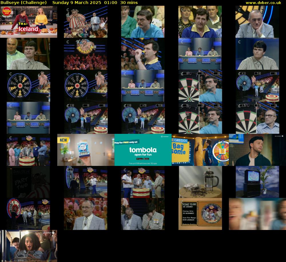 Bullseye (Challenge) Sunday 9 March 2025 01:00 - 01:30