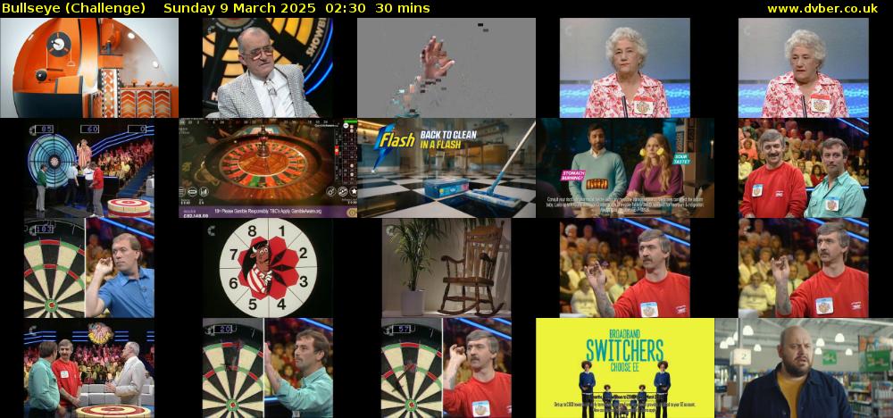Bullseye (Challenge) Sunday 9 March 2025 02:30 - 03:00
