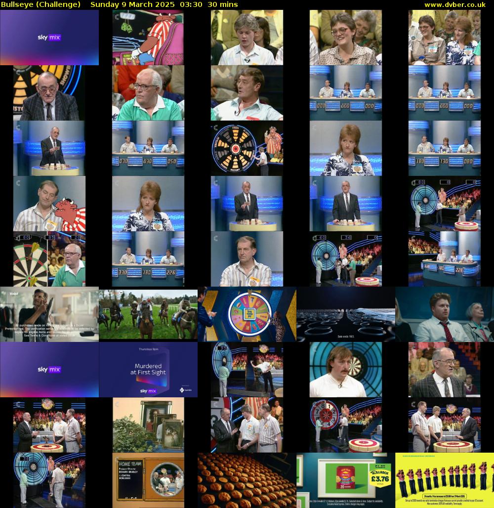Bullseye (Challenge) Sunday 9 March 2025 03:30 - 04:00