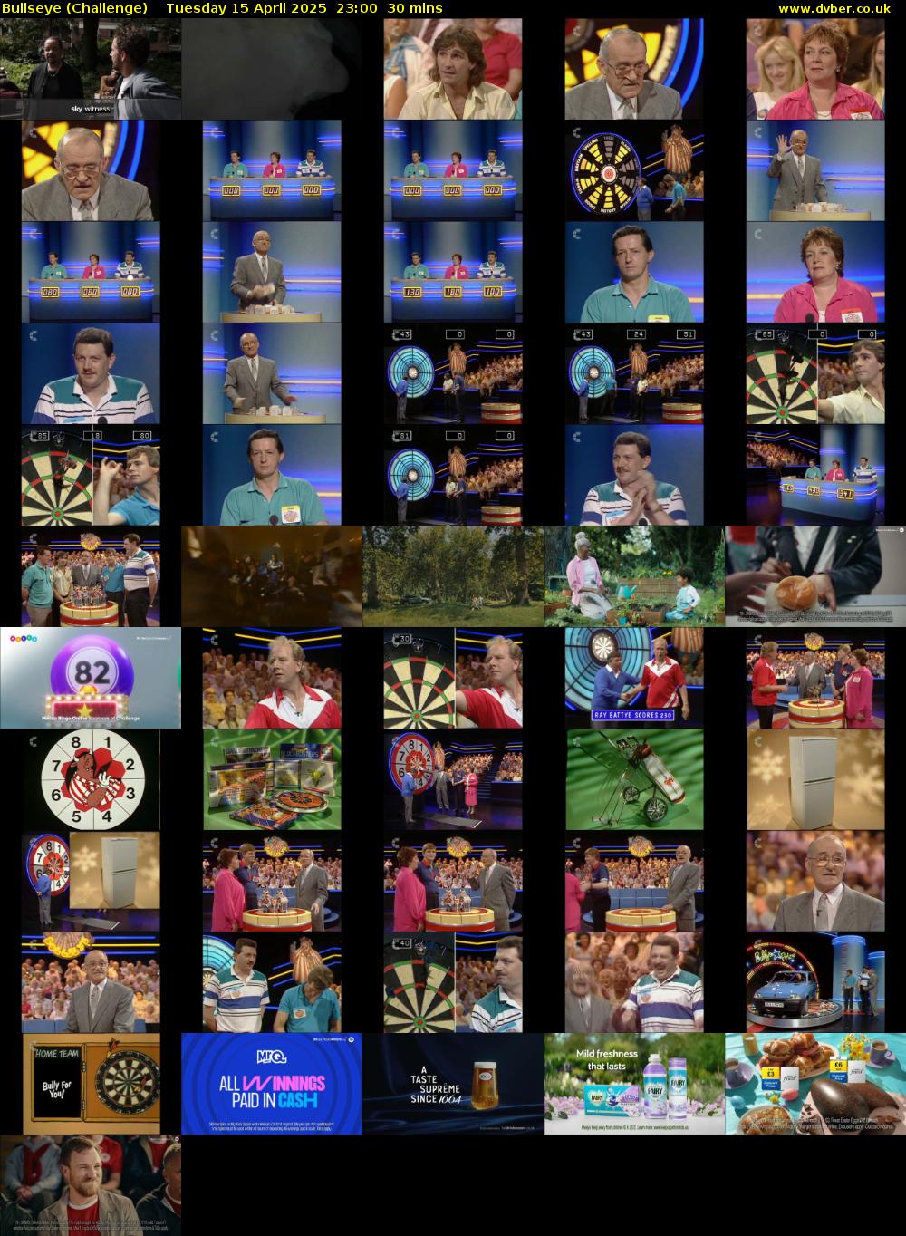 Bullseye (Challenge) Tuesday 15 April 2025 23:00 - 23:30