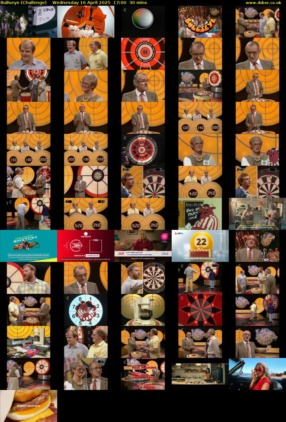 Bullseye (Challenge) Wednesday 16 April 2025 17:00 - 17:30