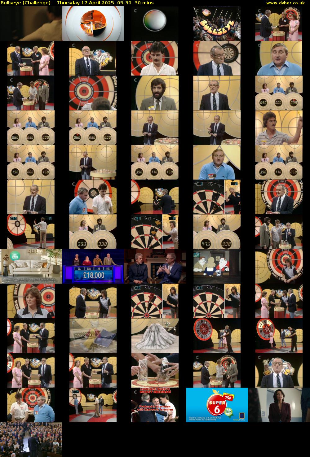 Bullseye (Challenge) Thursday 17 April 2025 05:30 - 06:00
