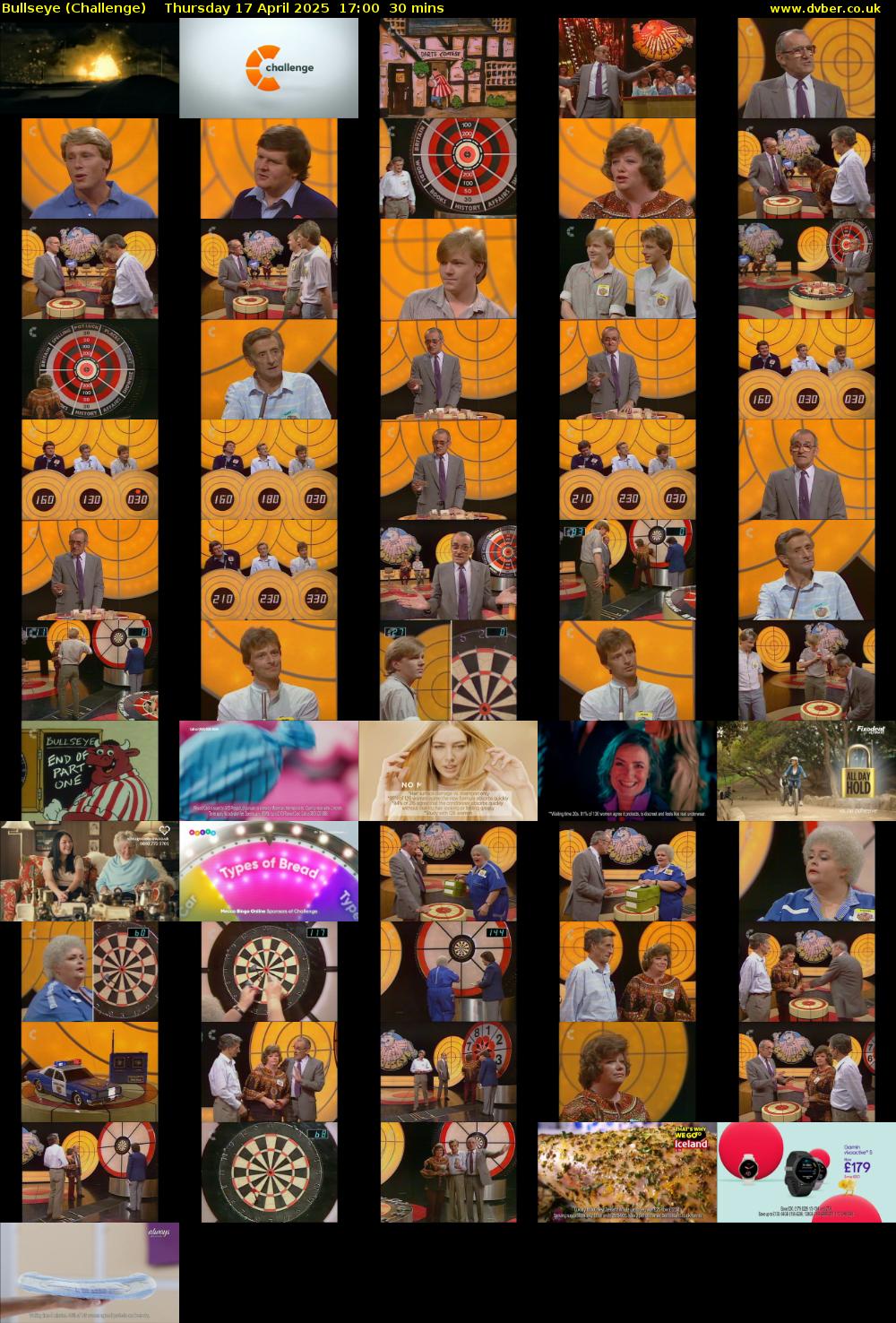 Bullseye (Challenge) Thursday 17 April 2025 17:00 - 17:30