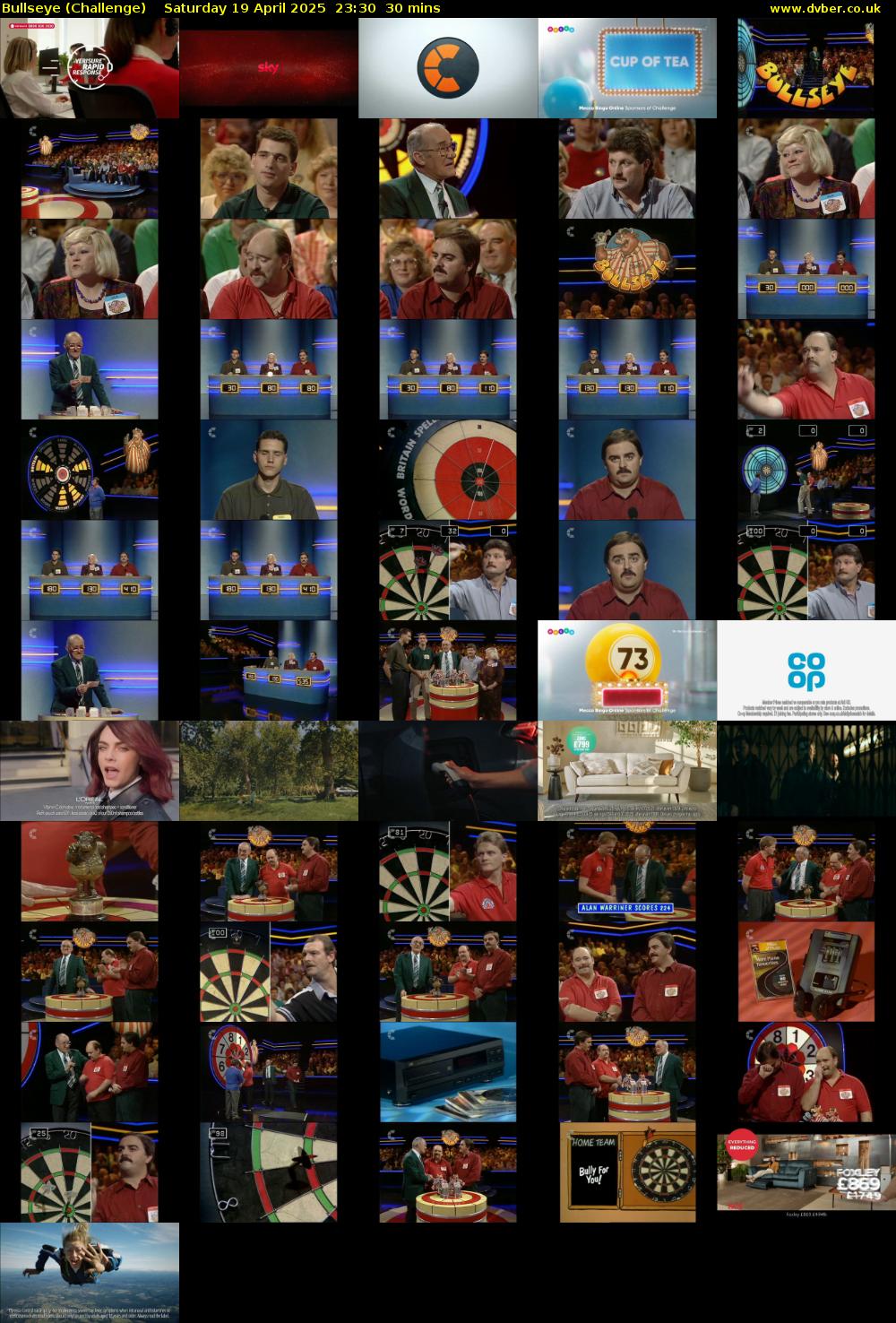Bullseye (Challenge) Saturday 19 April 2025 23:30 - 00:00