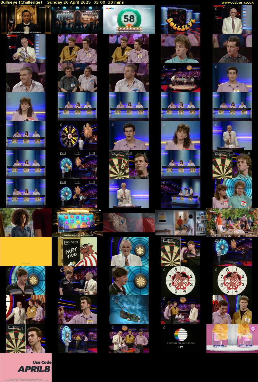 Bullseye (Challenge) Sunday 20 April 2025 03:00 - 03:30