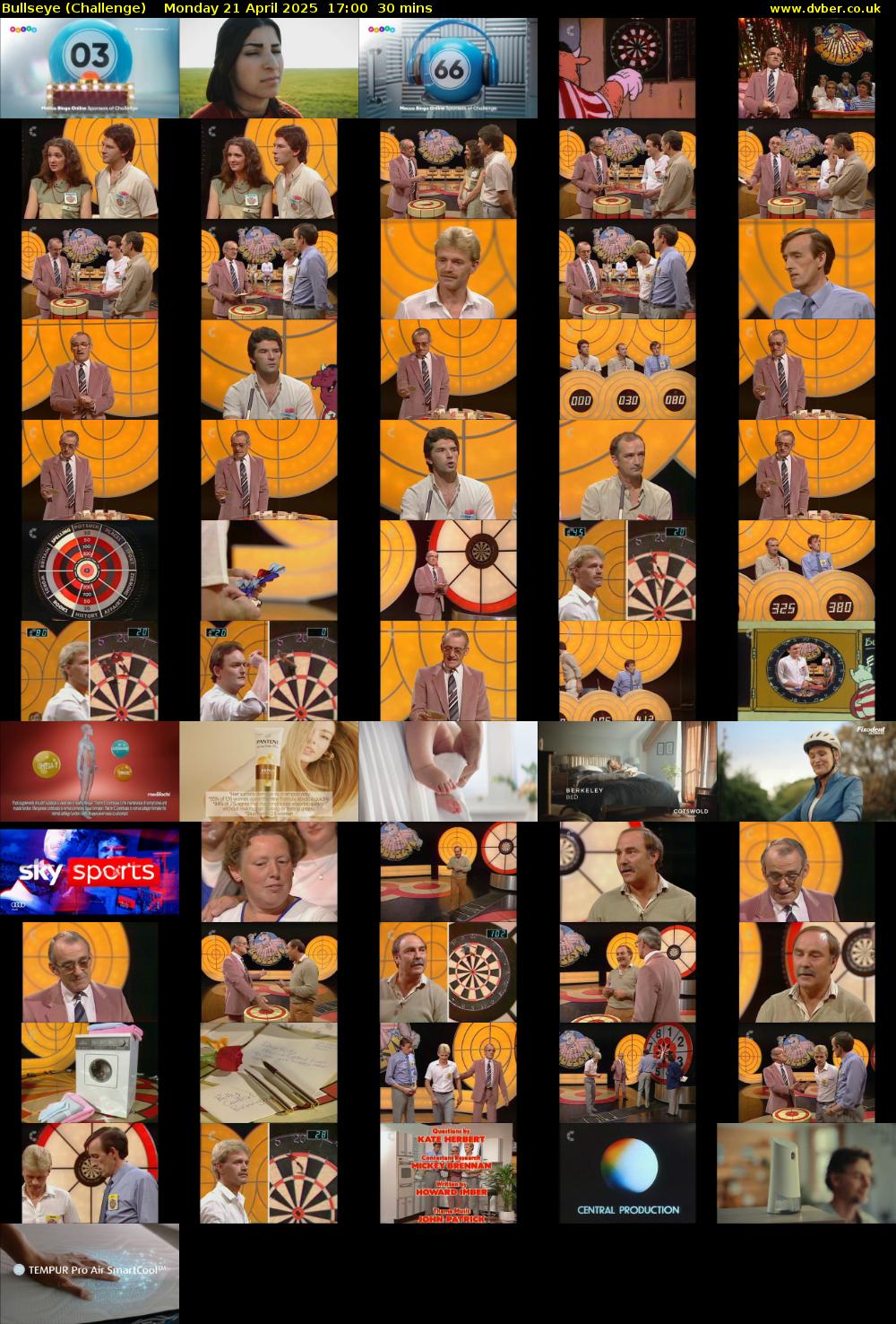 Bullseye (Challenge) Monday 21 April 2025 17:00 - 17:30