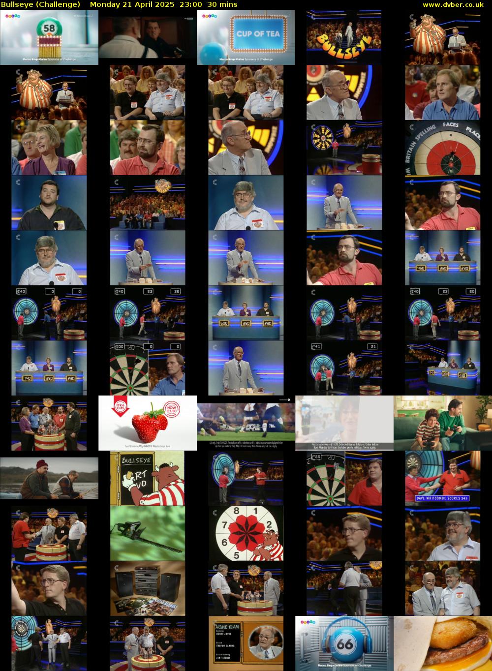 Bullseye (Challenge) Monday 21 April 2025 23:00 - 23:30