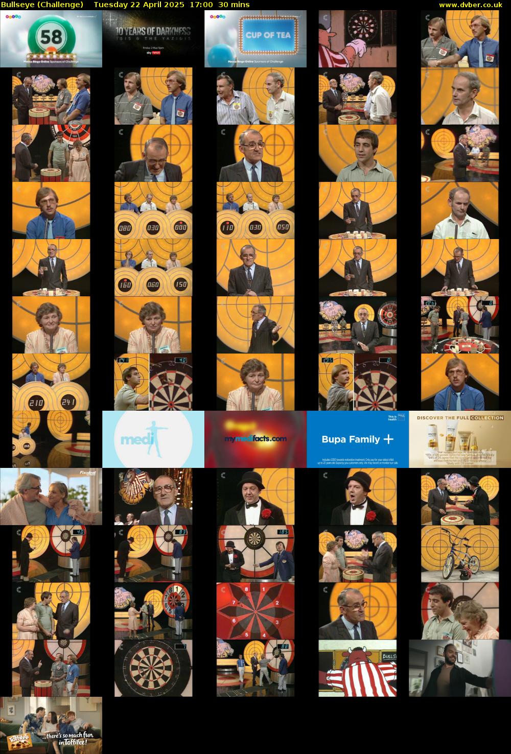 Bullseye (Challenge) Tuesday 22 April 2025 17:00 - 17:30