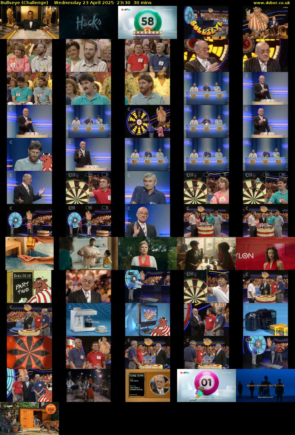 Bullseye (Challenge) Wednesday 23 April 2025 23:30 - 00:00