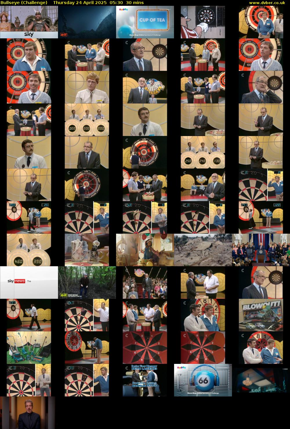 Bullseye (Challenge) Thursday 24 April 2025 05:30 - 06:00