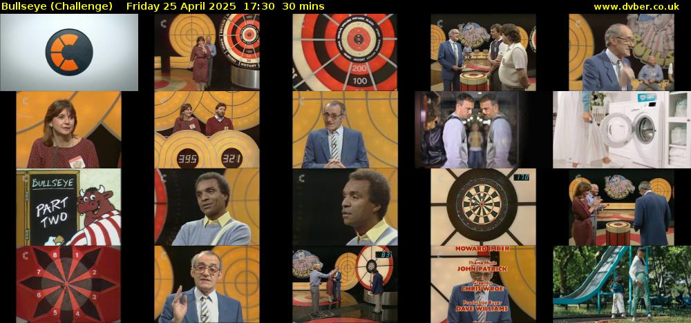 Bullseye (Challenge) Friday 25 April 2025 17:30 - 18:00