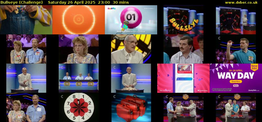 Bullseye (Challenge) Saturday 26 April 2025 23:00 - 23:30