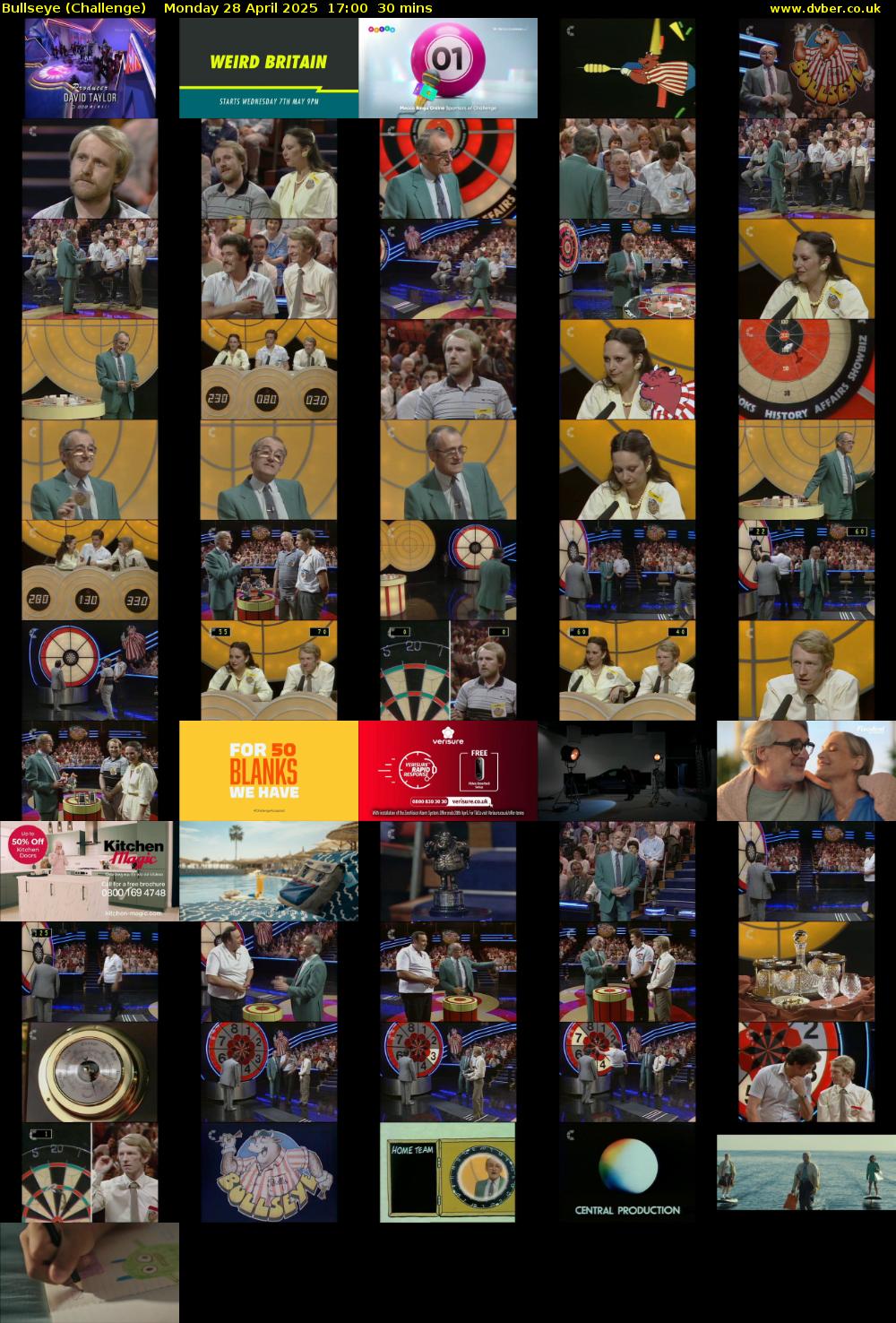 Bullseye (Challenge) Monday 28 April 2025 17:00 - 17:30