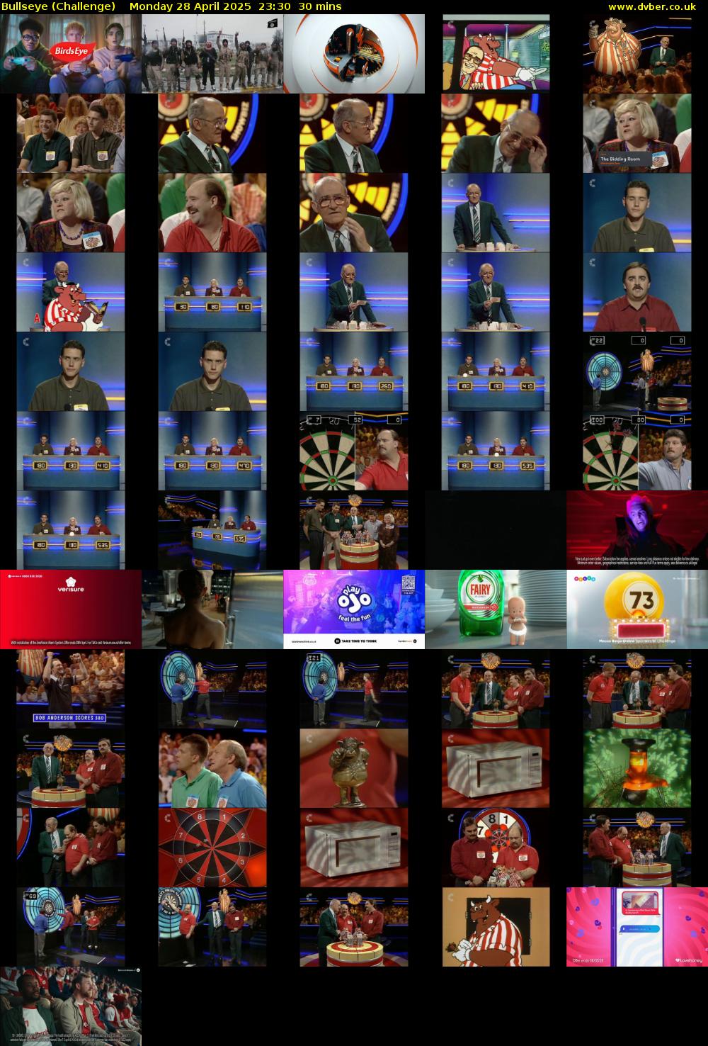 Bullseye (Challenge) Monday 28 April 2025 23:30 - 00:00