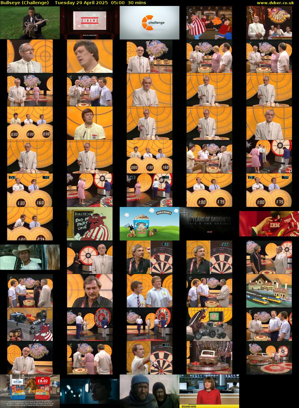 Bullseye (Challenge) Tuesday 29 April 2025 05:00 - 05:30