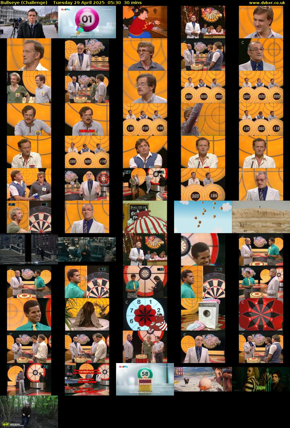 Bullseye (Challenge) Tuesday 29 April 2025 05:30 - 06:00